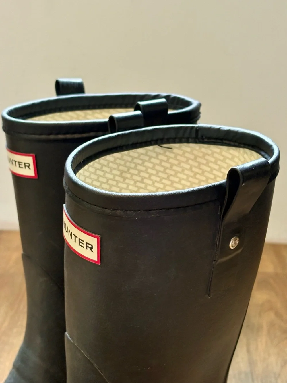BLACK MENS WOMENS HUNTER SHORT RUBBER RAIN BOOTS